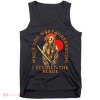 While You Were Hibernating I Studied The Blade Bear Samurai Tank Top thumb 0