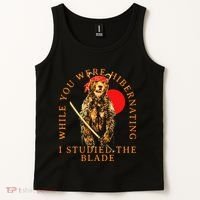 While You Were Hibernating I Studied The Blade Bear Samurai Tank Top thumb 2
