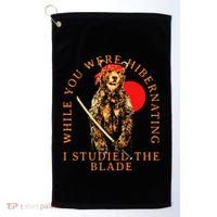 While You Were Hibernating I Studied The Blade Bear Samurai Golf Towel thumb 0