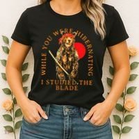 While You Were Hibernating I Studied The Blade Bear Samurai Women's T-Shirt thumb 2