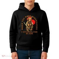 While You Were Hibernating I Studied The Blade Bear Samurai Kids Hoodie thumb 4