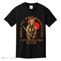 While You Were Hibernating I Studied The Blade Bear Samurai Kids T-Shirt thumb 0