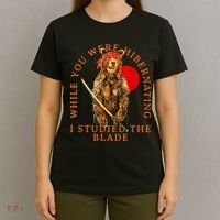 While You Were Hibernating I Studied The Blade Bear Samurai T-Shirt thumb 4