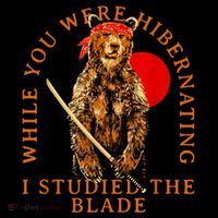 While You Were Hibernating I Studied The Blade Bear Samurai Coaster thumb 2