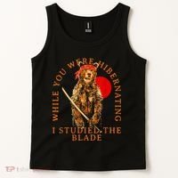 While You Were Hibernating I Studied The Blade Bear Samurai Tank Top thumb 2