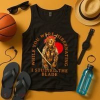 While You Were Hibernating I Studied The Blade Bear Samurai Tank Top thumb 4