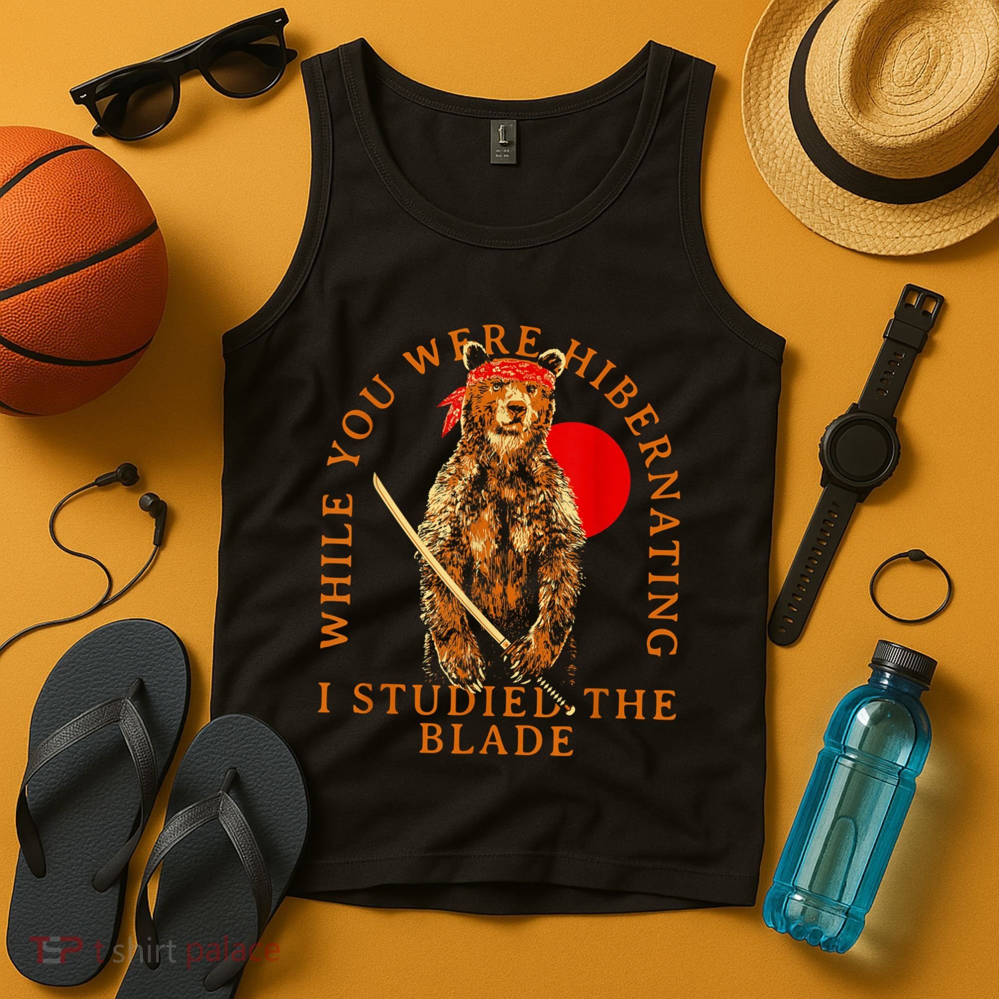 While You Were Hibernating I Studied The Blade Bear Samurai Tank Top