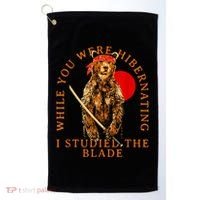 While You Were Hibernating I Studied The Blade Bear Samurai Golf Towel thumb 0