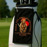 While You Were Hibernating I Studied The Blade Bear Samurai Golf Towel thumb 2