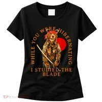While You Were Hibernating I Studied The Blade Bear Samurai Women's T-Shirt thumb 0
