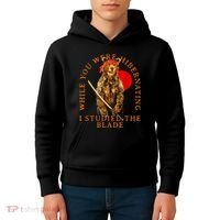 While You Were Hibernating I Studied The Blade Bear Samurai Kids Hoodie thumb 4