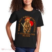 While You Were Hibernating I Studied The Blade Bear Samurai Kids T-Shirt thumb 2