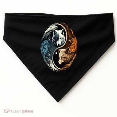 Wolf Yin Yang USA-Made Doggie Bandana