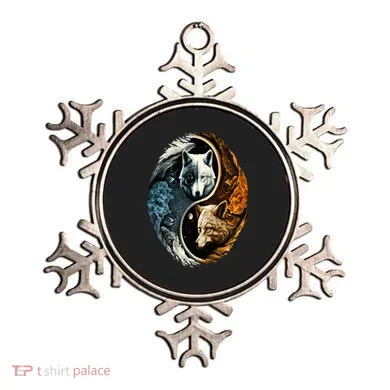 Wolf Yin Yang Ornament