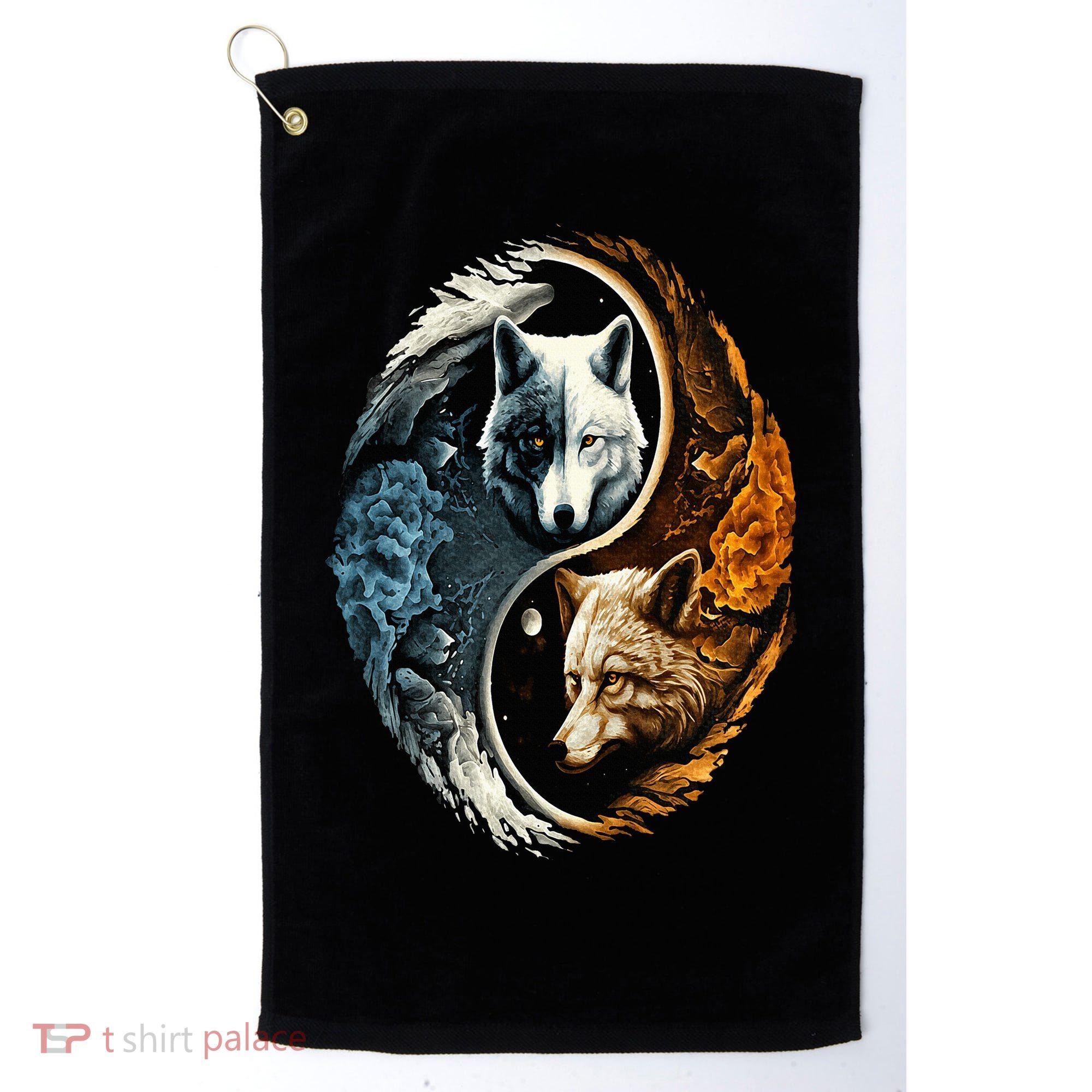 Wolf Yin Yang Golf Towel