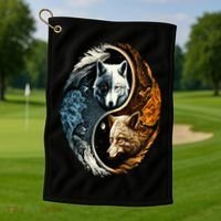 Wolf Yin Yang Golf Towel thumb 1