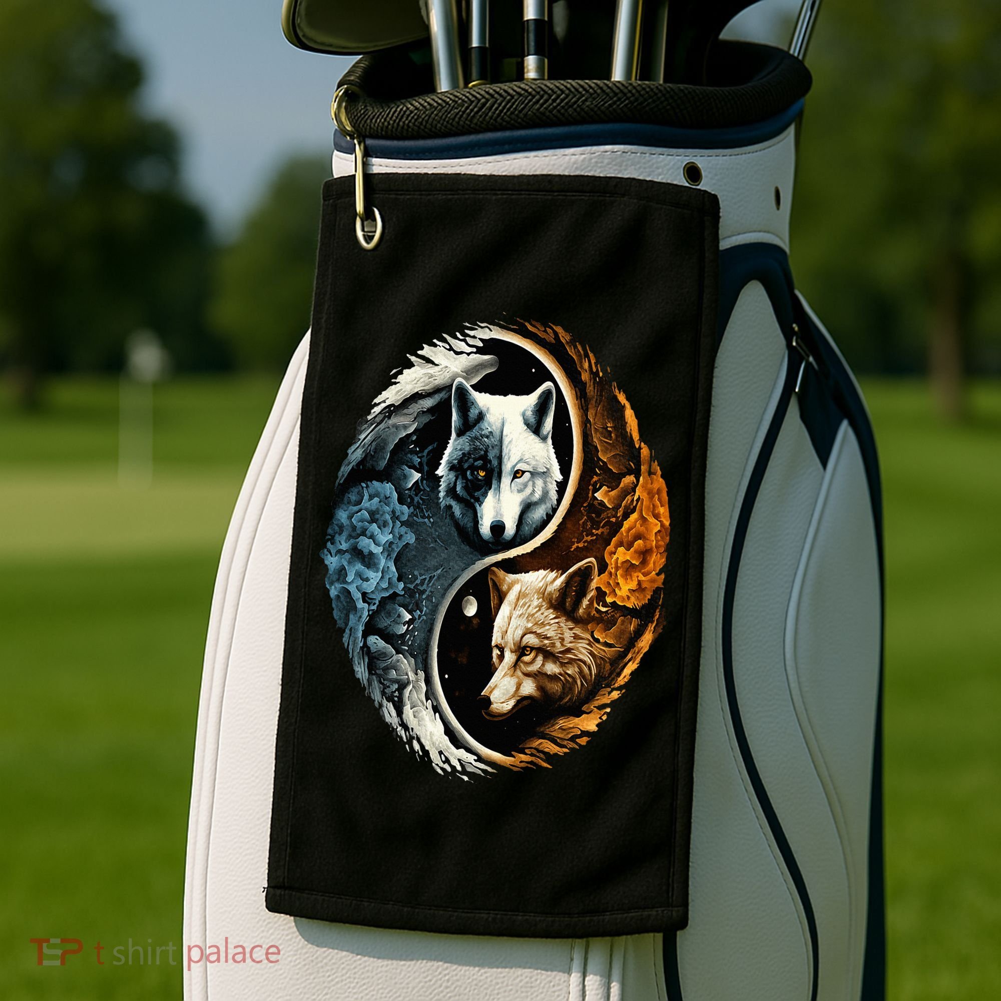 Wolf Yin Yang Golf Towel