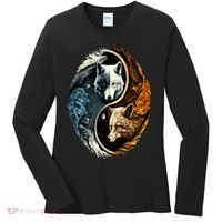 Wolf Yin Yang Women's Long Sleeve Shirt thumb 0