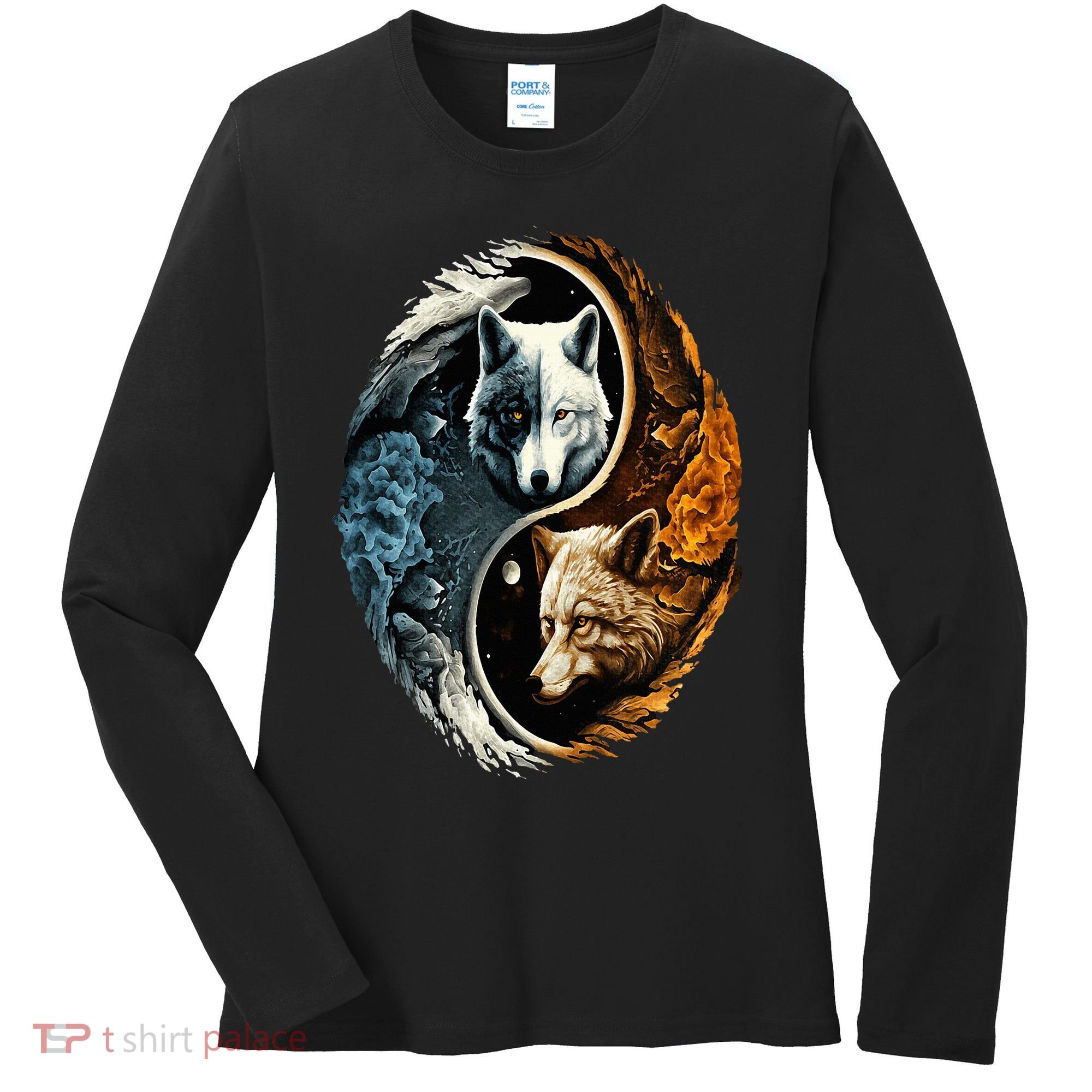 Wolf Yin Yang Women's Long Sleeve Shirt