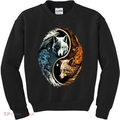 Wolf Yin Yang Kids Sweatshirt