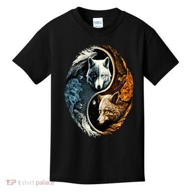 Wolf Yin Yang Kids T-Shirt