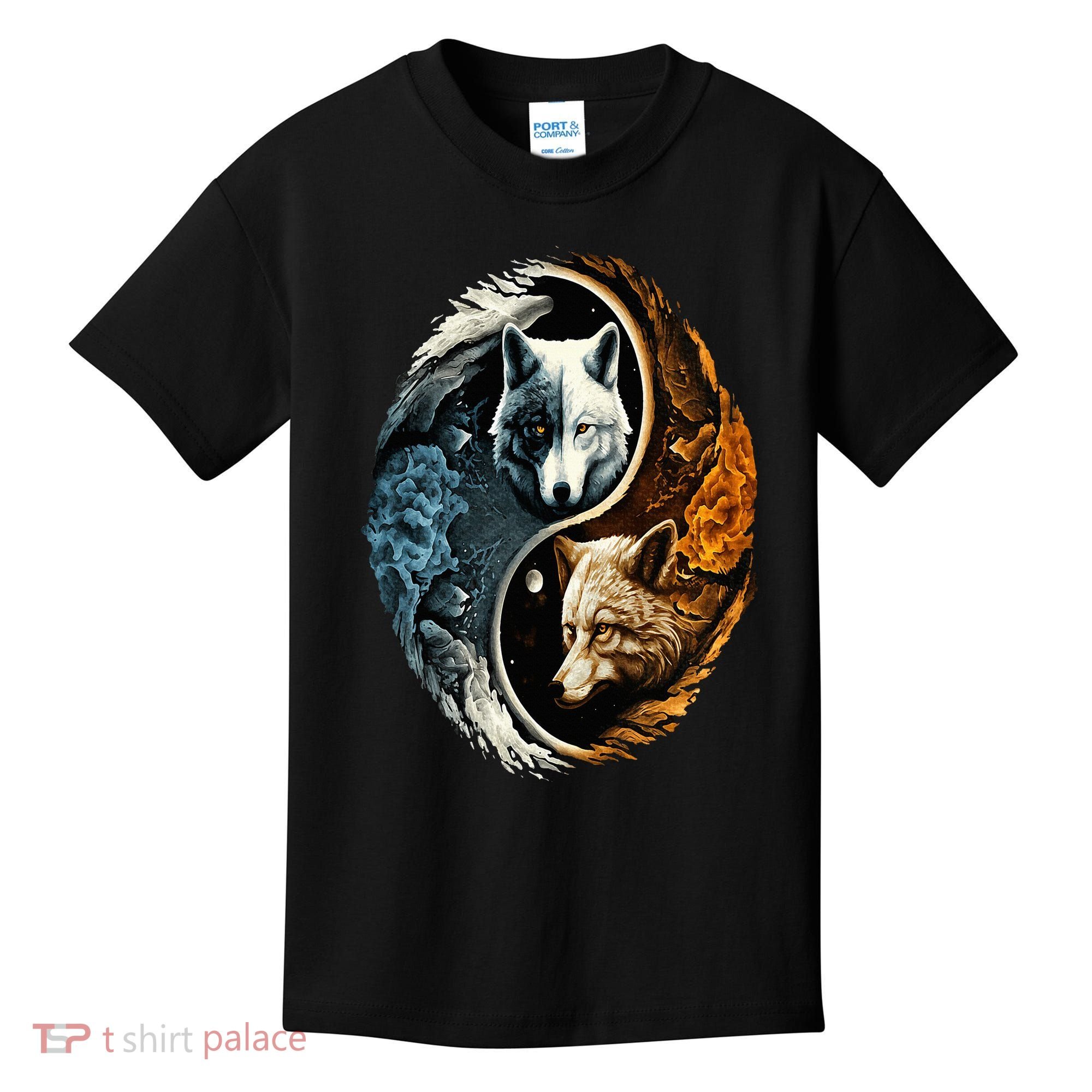 Wolf Yin Yang Kids T-Shirt