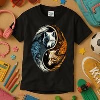 Wolf Yin Yang Kids T-Shirt thumb 3