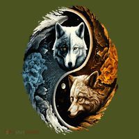Wolf Yin Yang The Baniff Cuffed Pom Beanie thumb 2