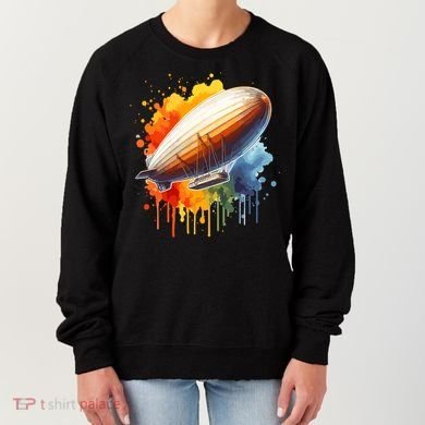 Watercolor Zeppelin Dirigible Airship Meaningful Gift Women's Sweatshirt