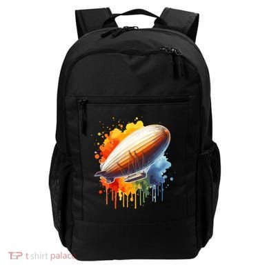 Watercolor Zeppelin Dirigible Airship Meaningful Gift Backpack