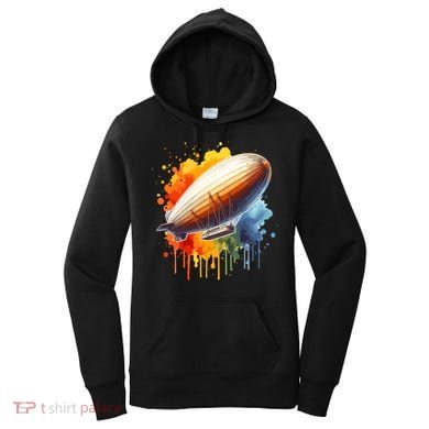 Watercolor Zeppelin Dirigible Airship Meaningful Gift Women's Hoodie
