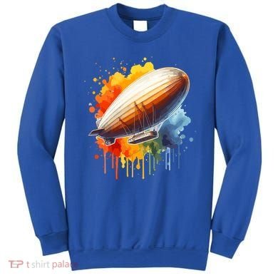 Watercolor Zeppelin Dirigible Airship Meaningful Gift Sweatshirt