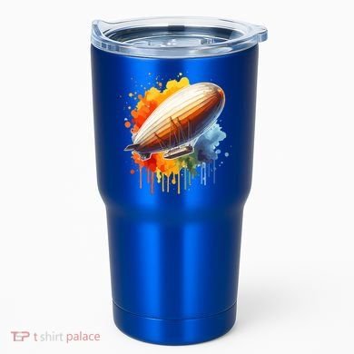 Watercolor Zeppelin Dirigible Airship Meaningful Gift Tumbler
