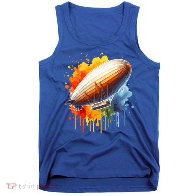 Watercolor Zeppelin Dirigible Airship Meaningful Gift Tank Top