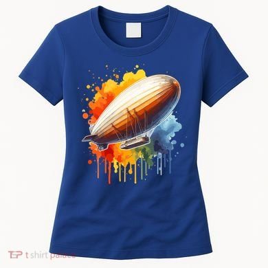 Watercolor Zeppelin Dirigible Airship Meaningful Gift Women's T-Shirt
