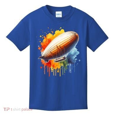 Watercolor Zeppelin Dirigible Airship Meaningful Gift Kids T-Shirt