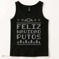 X-Mas Feliz Navidad Putos Ugly Christmas Tank Top thumb 2