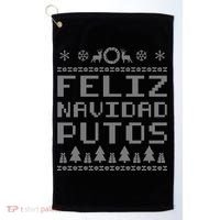 X-Mas Feliz Navidad Putos Ugly Christmas Golf Towel thumb 0