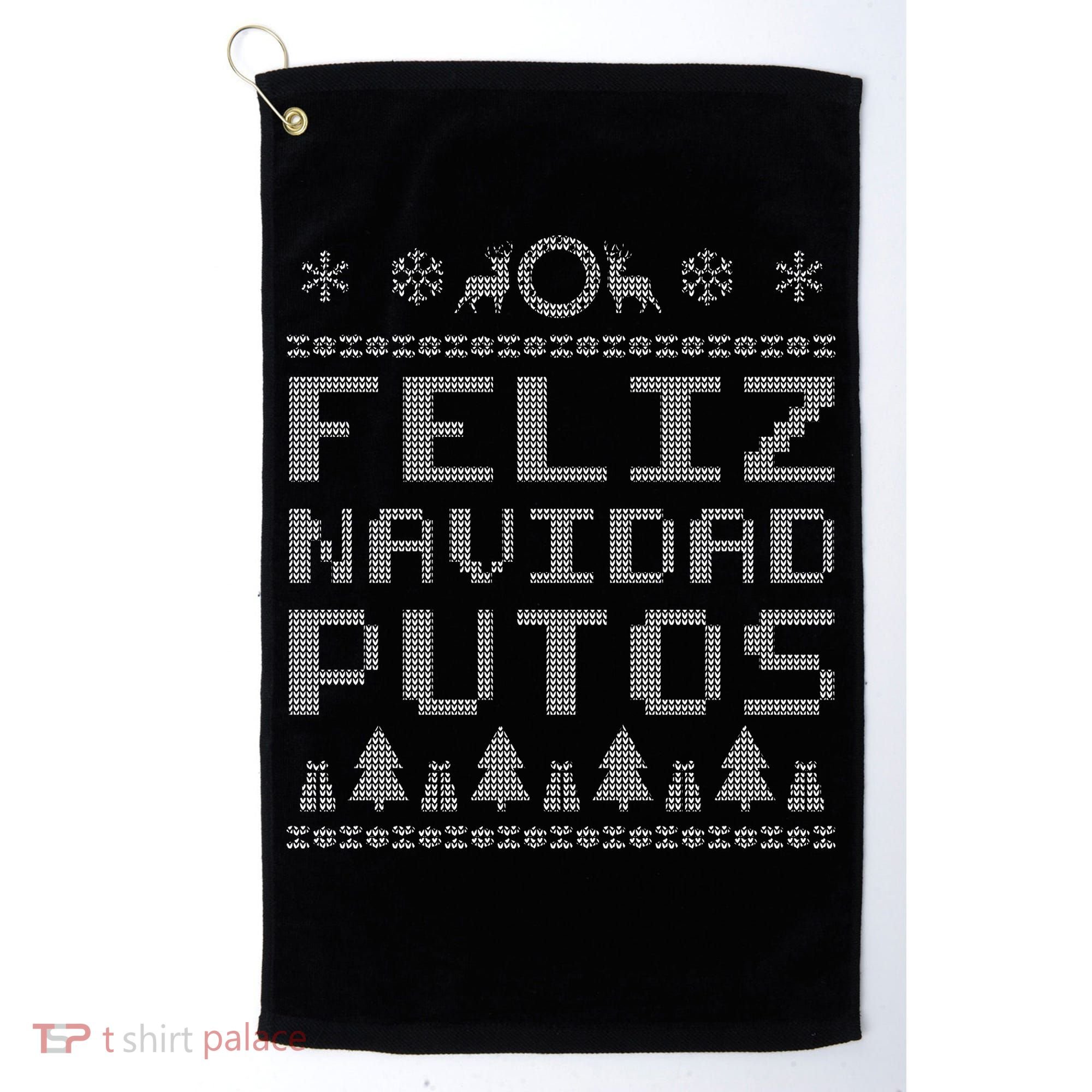 X-Mas Feliz Navidad Putos Ugly Christmas Golf Towel