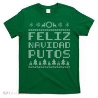 X-Mas Feliz Navidad Putos Ugly Christmas T-Shirt thumb 0