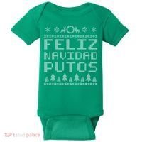 X-Mas Feliz Navidad Putos Ugly Christmas Baby Bodysuit thumb 0