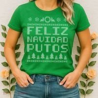 X-Mas Feliz Navidad Putos Ugly Christmas Women's T-Shirt thumb 2