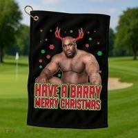 X-Mas Have A Barry Merry Christmas Golf Towel thumb 1