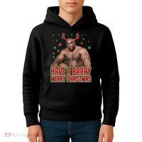 X-Mas Have A Barry Merry Christmas Kids Hoodie thumb 4