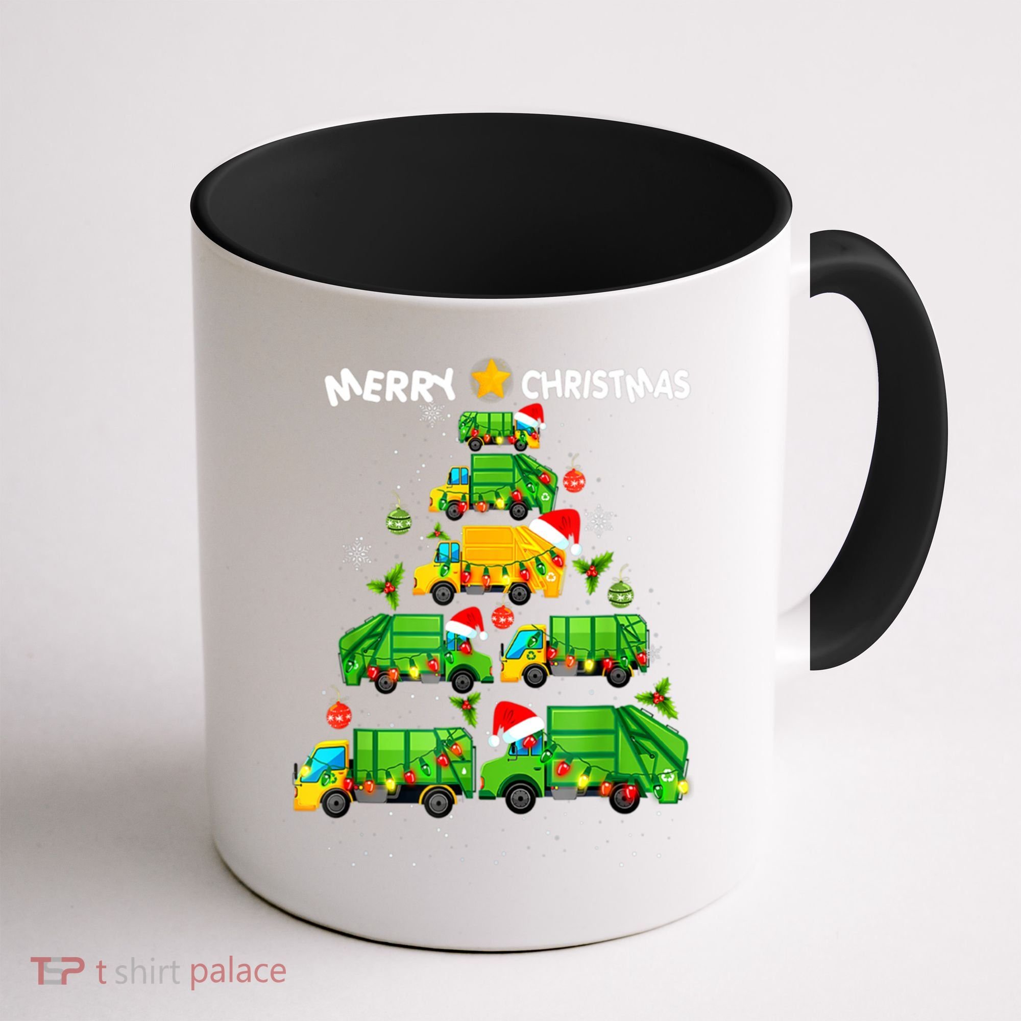 Xmas Boys Garbage Truck Christmas Tree Ornat Gift Coffee Mug
