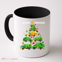 Xmas Boys Garbage Truck Christmas Tree Ornat Gift Coffee Mug thumb 0