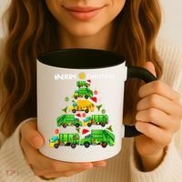 Xmas Boys Garbage Truck Christmas Tree Ornat Gift Coffee Mug thumb 3