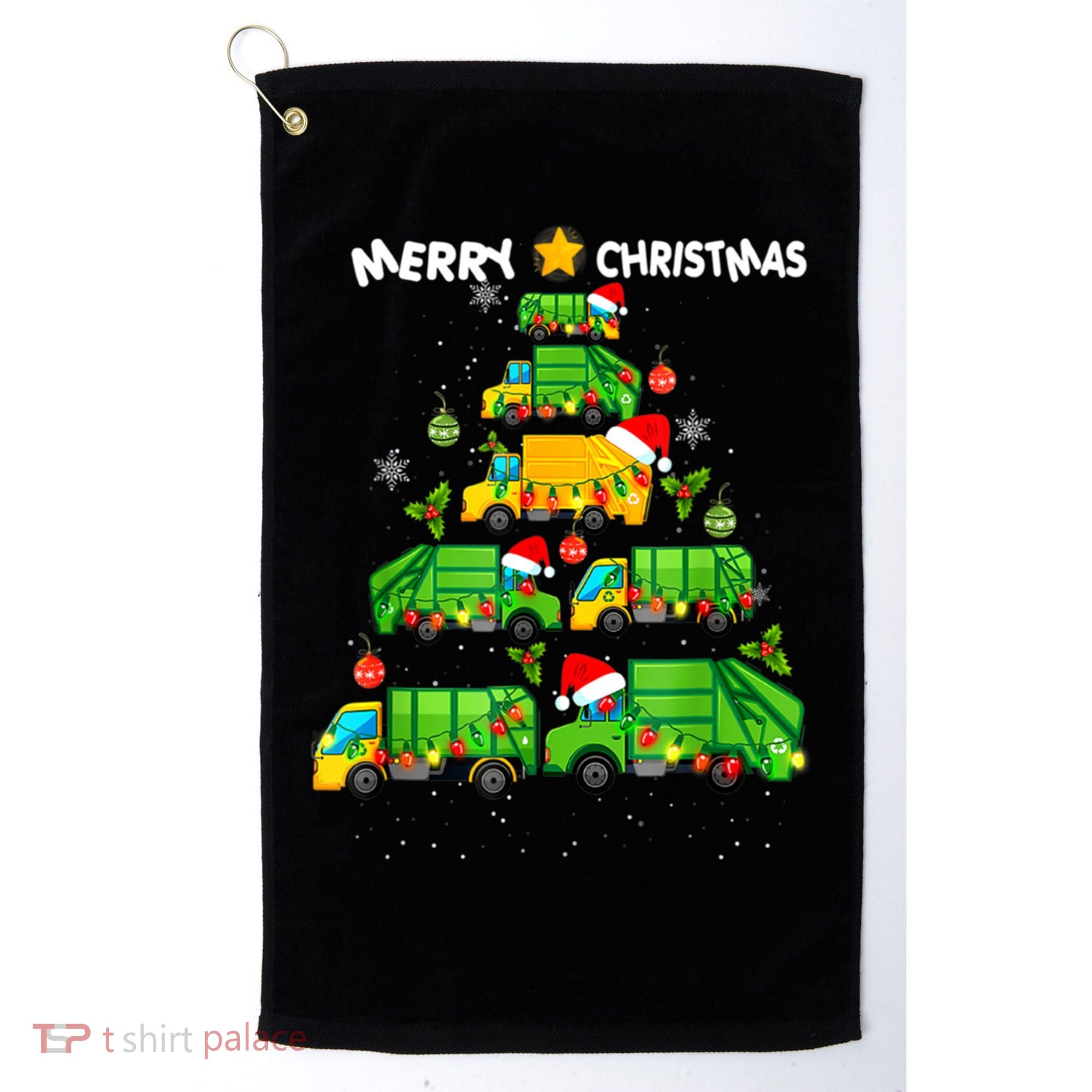 Xmas Boys Garbage Truck Christmas Tree Ornat Gift Golf Towel