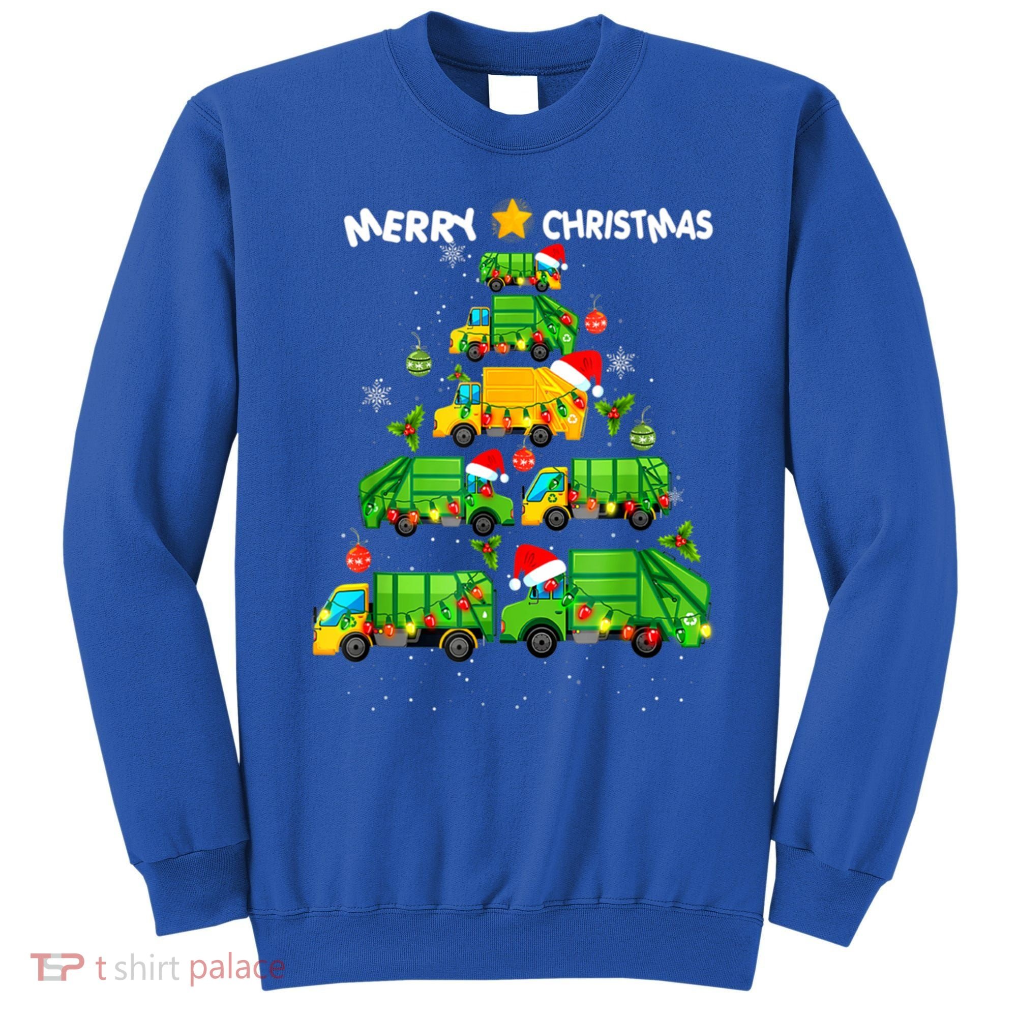 Xmas Boys Garbage Truck Christmas Tree Ornat Gift Sweatshirt