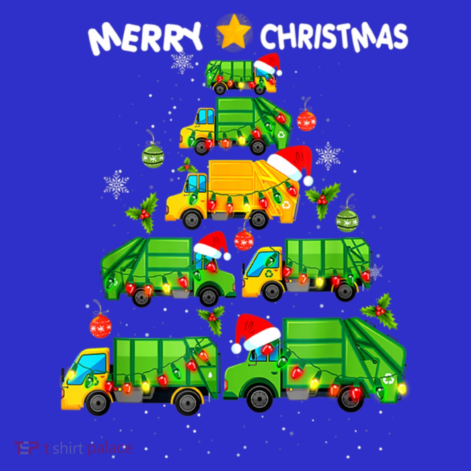 Xmas Boys Garbage Truck Christmas Tree Ornat Gift Sweatshirt